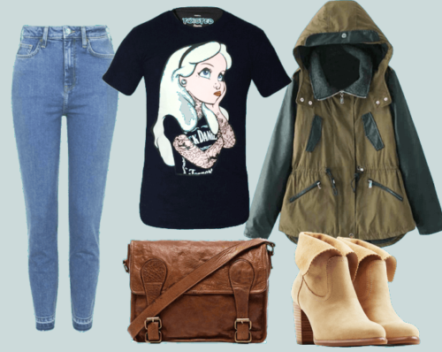 djinsi, top s printom i parka38